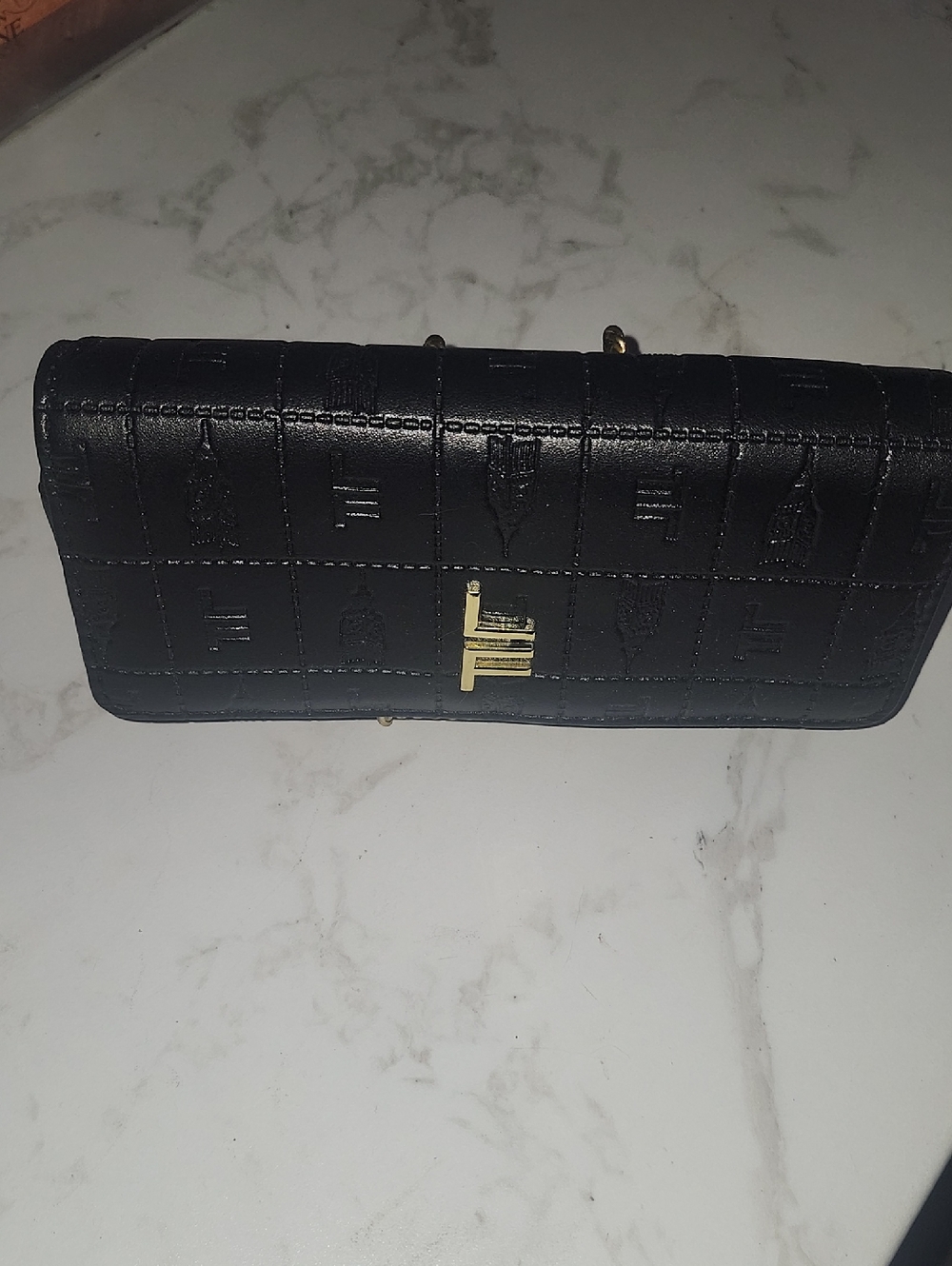London Fog Black Irene Emboss Logo Wallet